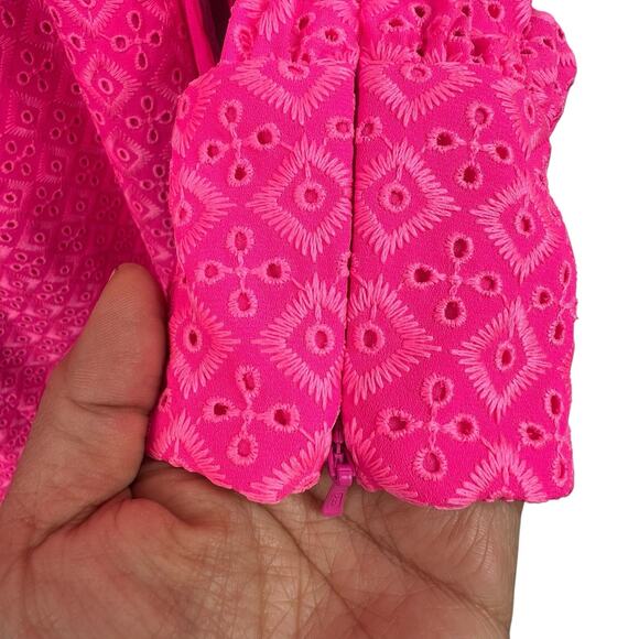 Lilly Pulitzer Fluorescent Neon Pink Aisha Romper Size 10 NWT Shorts Under Dress - Picture 15 of 16
